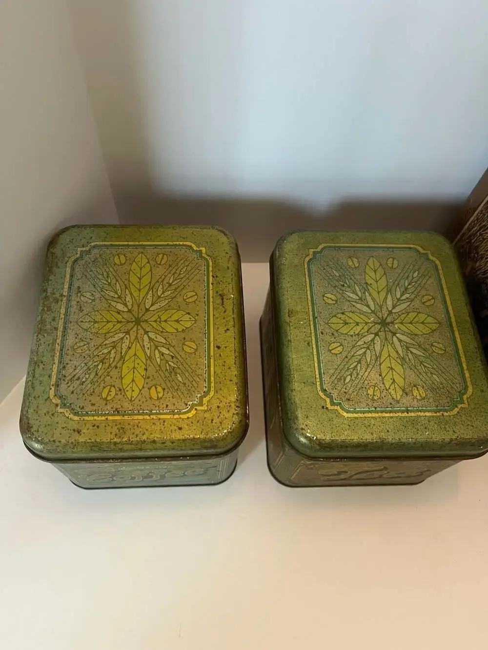 Vintage Cheinco Green Kitchen Canister Set (Coffee, Tea, Sugar, Flour)